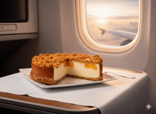 Cheesecake Crumble de Melocotón