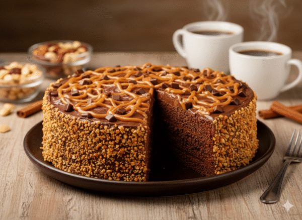 Gâteau au chocolat et au toffee