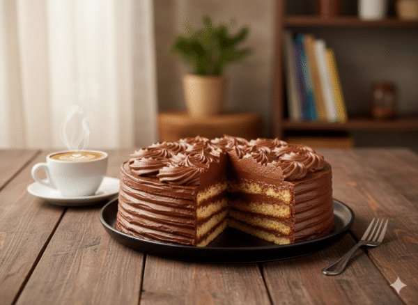 Gâteau au chocolat et au fudge à la banane