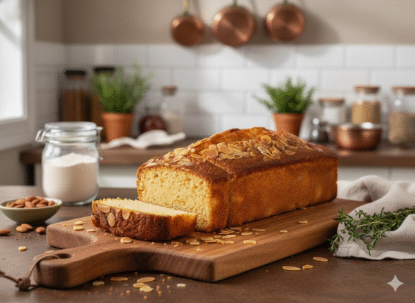 Gâteau plum aux pêches et amandes