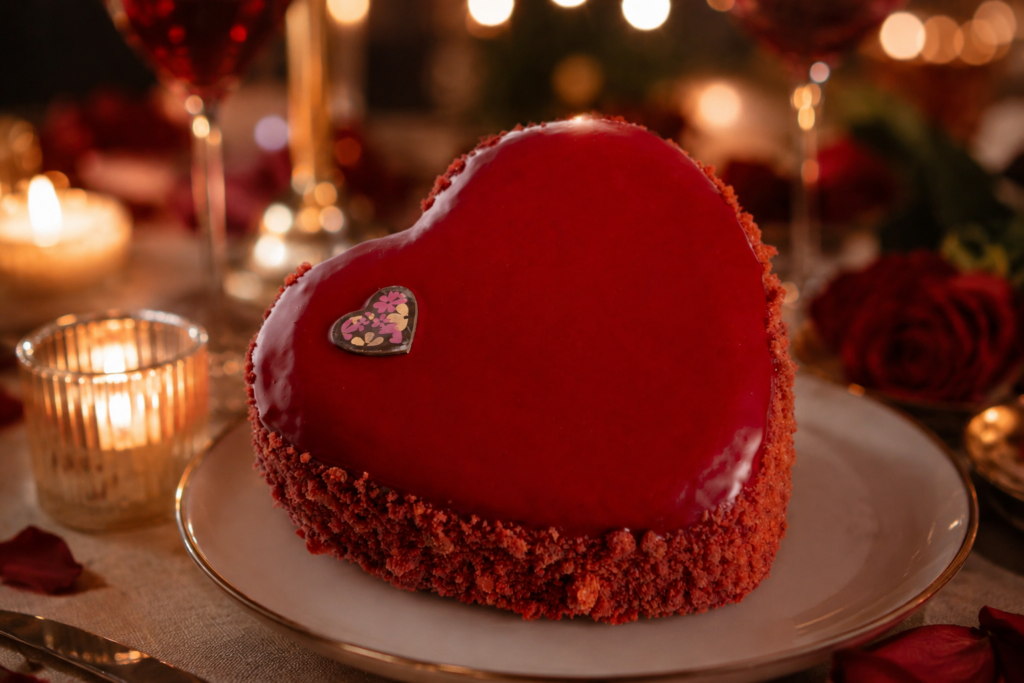 Red Chocolate Heart Cake
