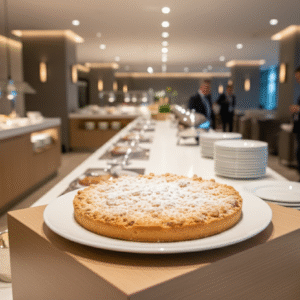 كعكة التفاح والفاكهة الحمراء