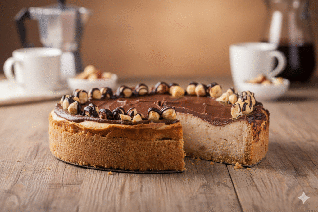 Tarta Cheesecake con avellanas y nueces